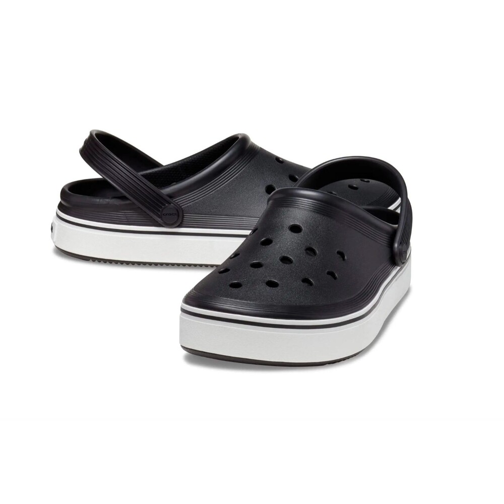 CROCS Mens 7 Unisex Off Court Clogs  Slip On Casual Black White Sandal W9 NEW